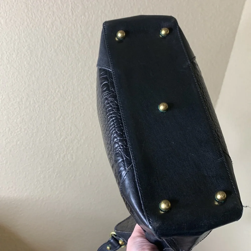 Vintage Brahmin Croc Embossed black leather bag - Picture 5 of 12